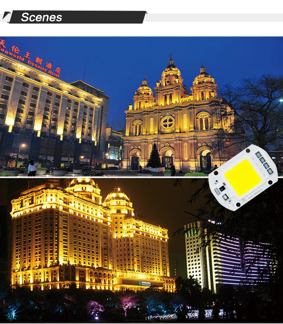 Светодиодный COB чип лампа 10 Вт 20 Вт 30 Вт 50 Вт 70 Вт 100 Вт AC 220 В Smart IC нет необходимости драйвер COB светодиодный светильник прожектор Diy освещение