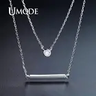 Ожерелье простое из белого золота UMODE для женщин, подвески с круглым кубическим цирконием, Геометрическая бижутерия, новый дизайн 2022 UN0266