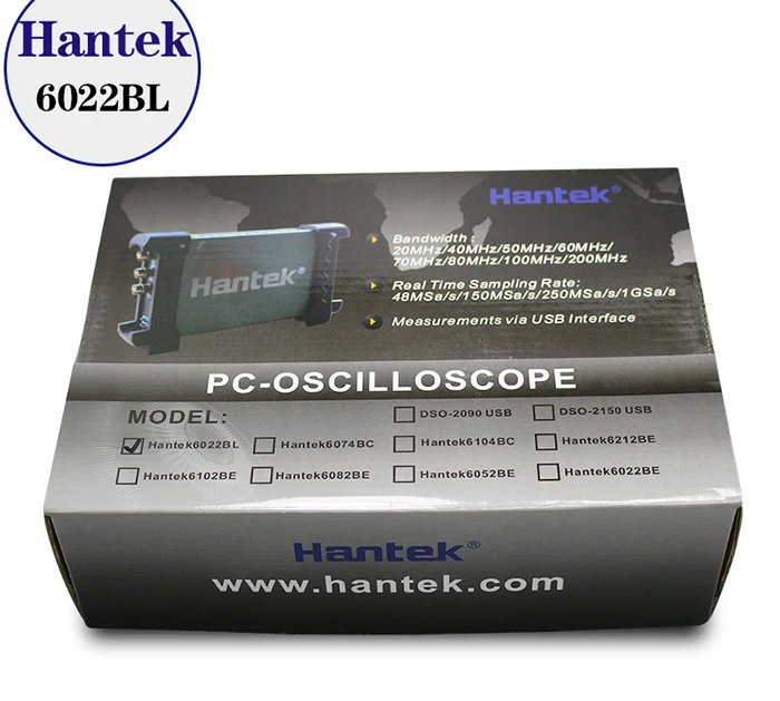Hantek 6022BL PC USB осциллограф 2 цифровых канала 20 МГц полоса пропускания 48MSa/s частота дискретизации 16 каналов логический анализатор