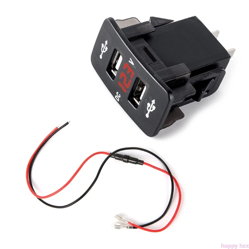 R DC 12 В 24 в двойной USB Автомобильное зарядное устройство розетка цифровой светодиодный Вольтметр метр монитор адаптер питания для HONDA - Цвет: R