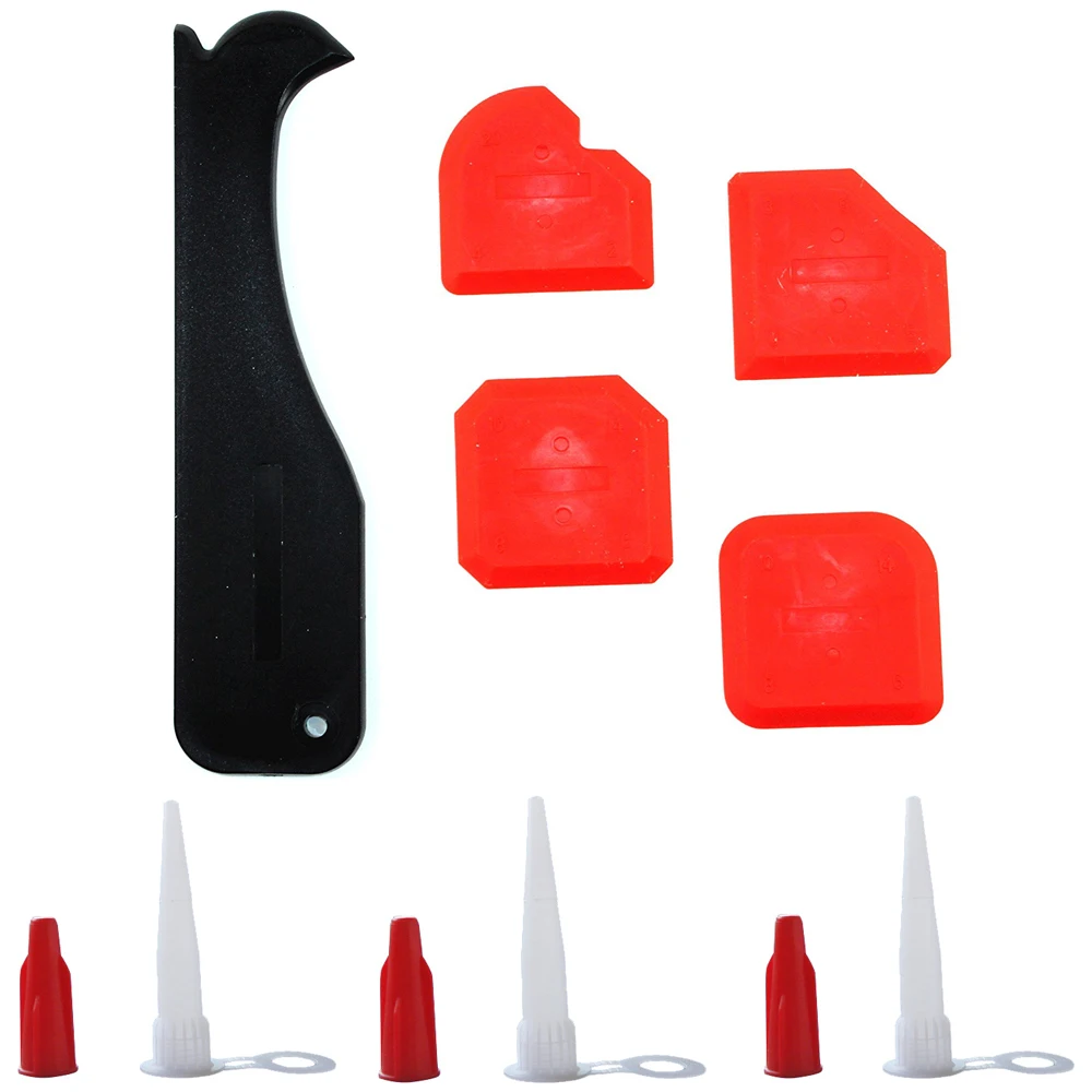 

Spreading Tool Sealant Spreader Forming Scraper with Silicone Cartridge Nozzle Sealant Forming Tool Set of 4. Silicone, Resin