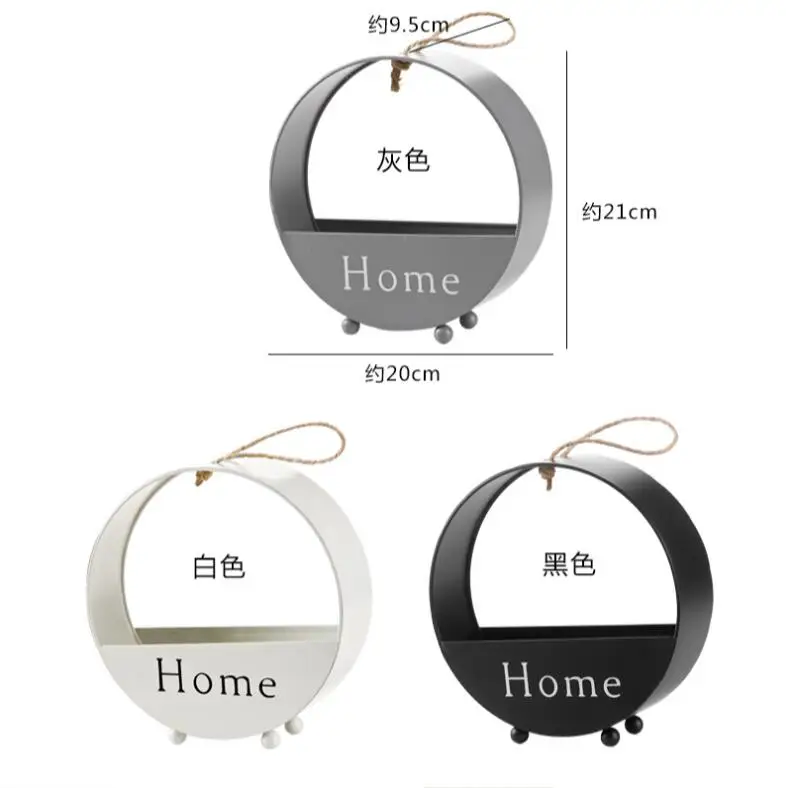 Iron Wall-mounted Flower Basket Bedroom Decoration Bonsai Living Room Shelf Restaurant Plant Flowerpot |