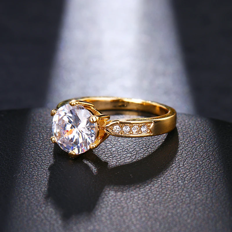 LXOEN AAA Zircon Engagement Rings for Women Rose Gold Color Wedding Female Austrian Crystals Jewelry Top Quality | Украшения и