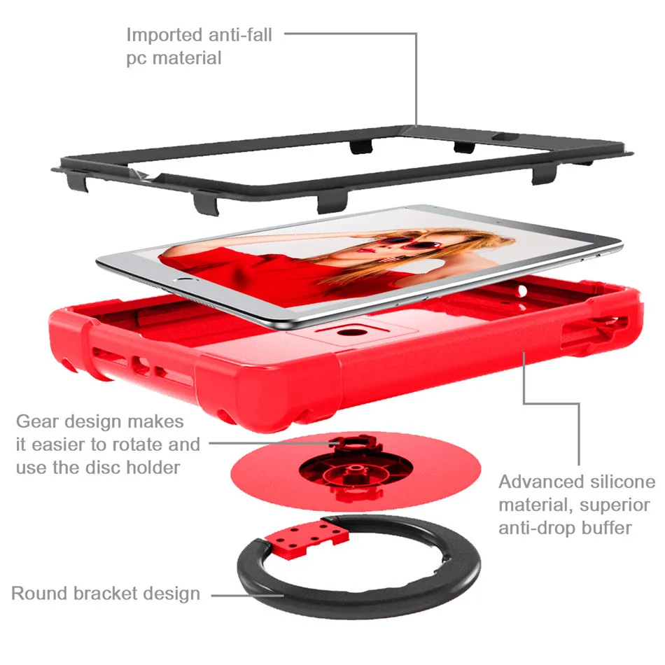 Чехол для ipad 9,7 funda 360 Вращающийся на противоударный прочный защитный чехол для ipad Air 1 2/ipad pro 9,7