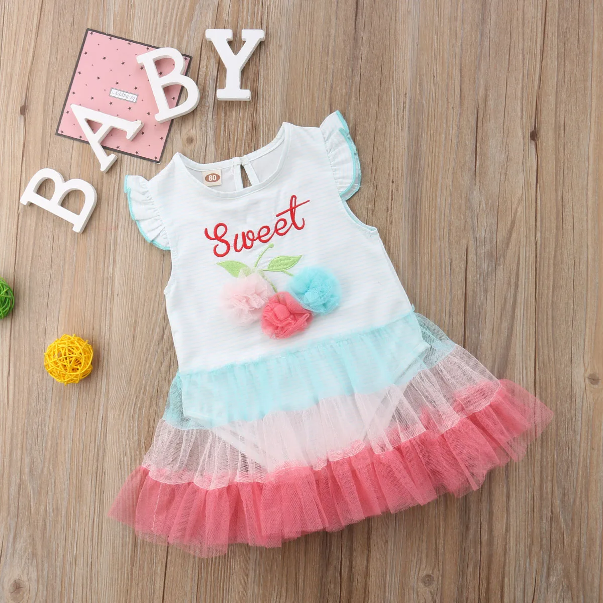 Сладкий новорожденных одежда для малышей Девушки Кружева красивый цветок