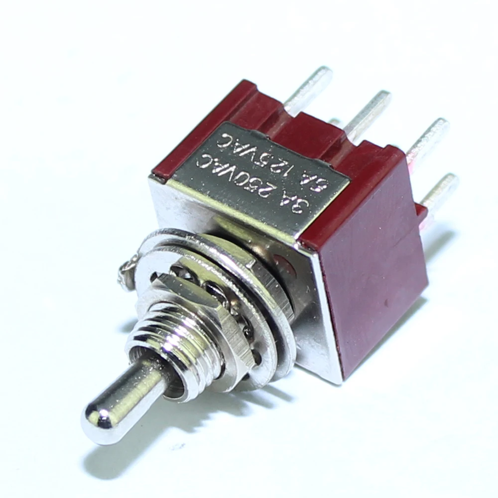100 шт. MTS 202 C2 мини переключатель 6 мм 3A 250VAC 6A 125VAC 6P DPDT на двухполюсный электрический