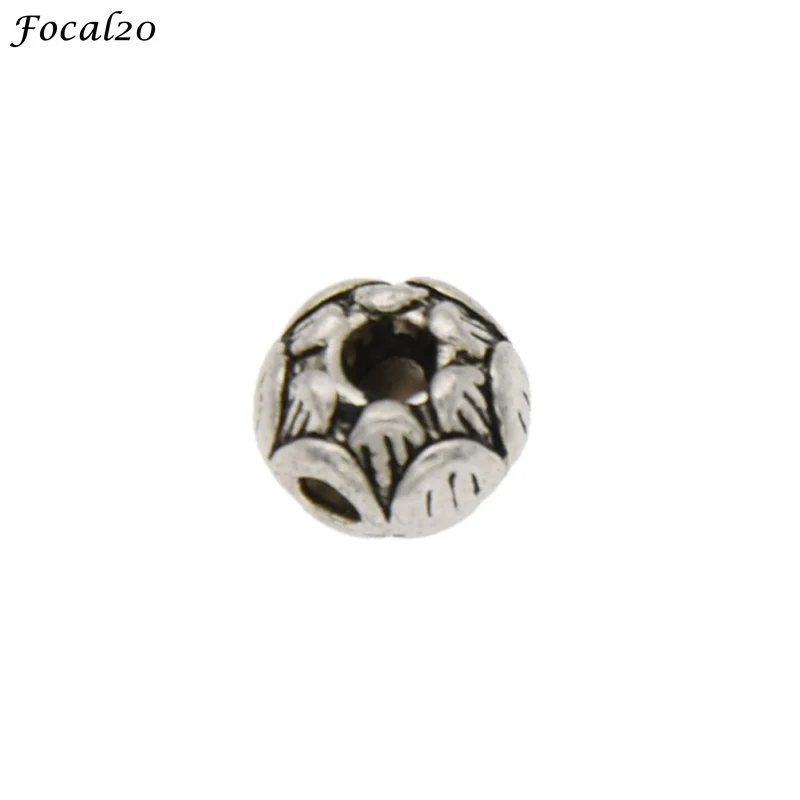 Focal20 10 шт. мода Лотос под старину бисер серебряного цвета ручной работы круглый