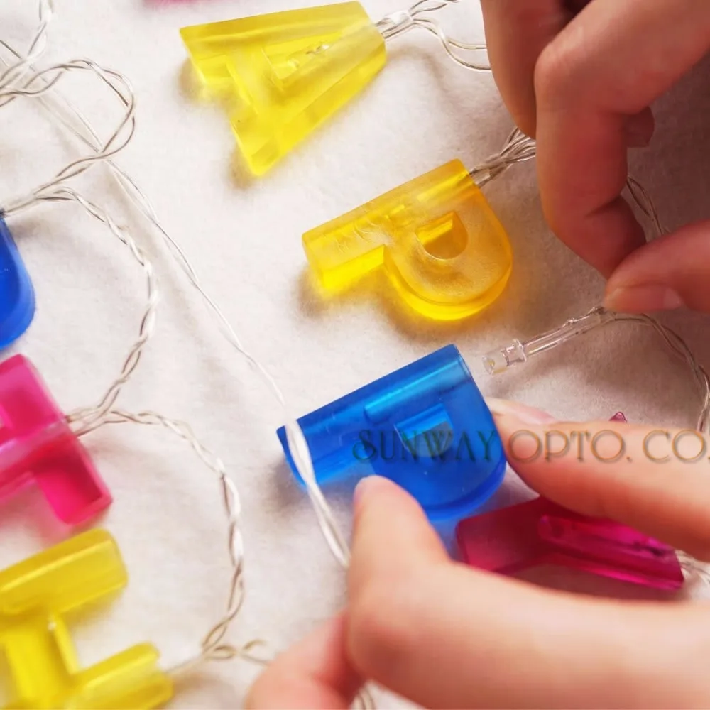 Яркие светодиодсветодиодный гирлянды в форме букв на день рождения работающие