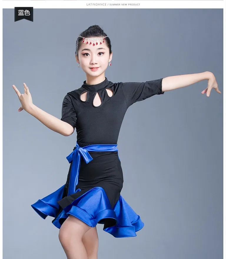 Детские костюмы для латинских танцев детские соревнований бальных спандекс