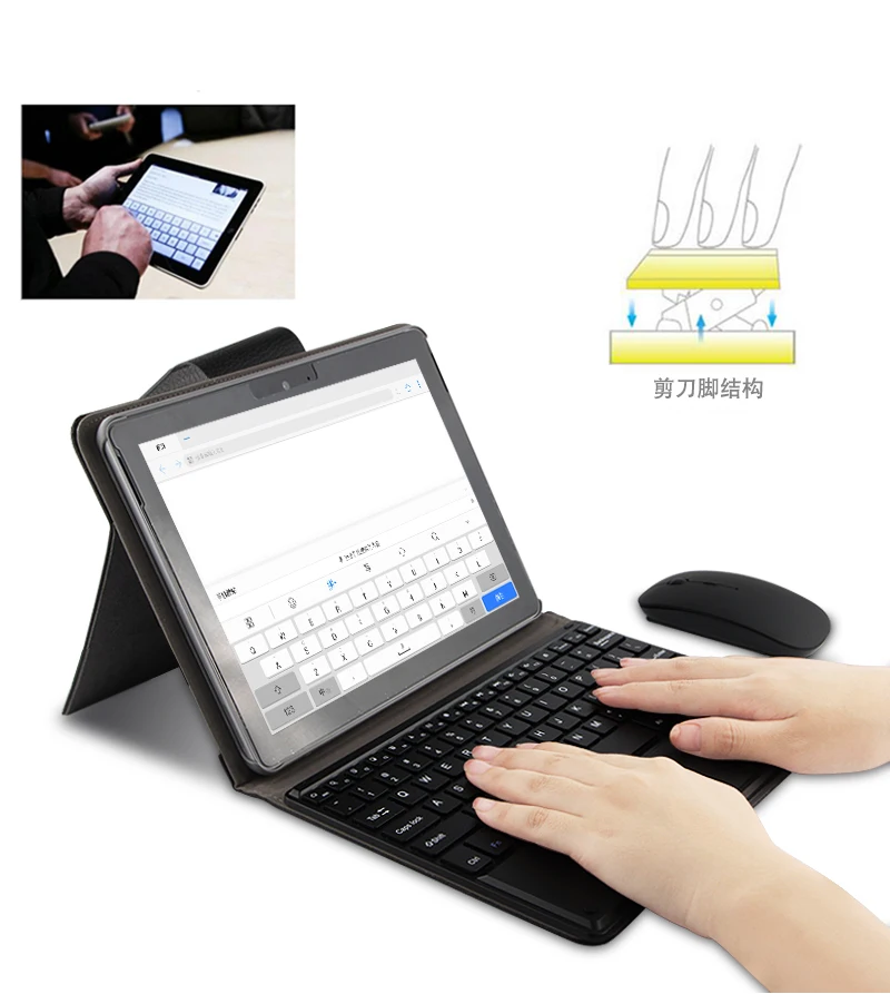 Съемный беспроводной Bluetooth русский/Иврит/Испанский клавиатура Стенд PU кожаный чехол для microsoft Surface Go SufaceGo