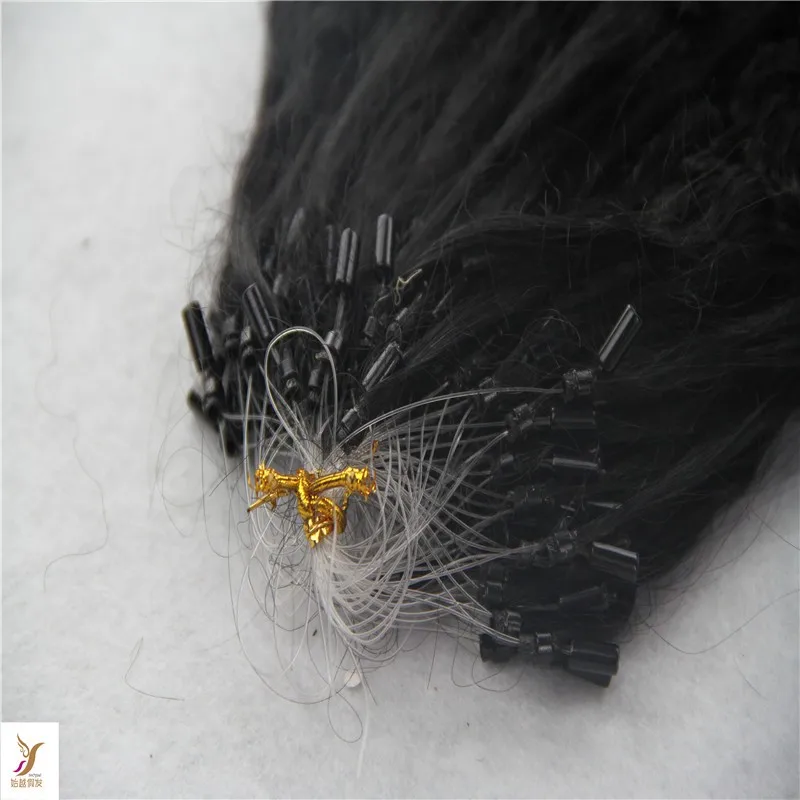 Бразильский Micro Кольцо/Бисера Loop Наращивание Волос 6А Девственницы Бразильские