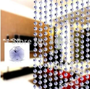 Октагональный хрустальный занавес с бусинами размер 14 мм 5 м/лот | Дом и сад