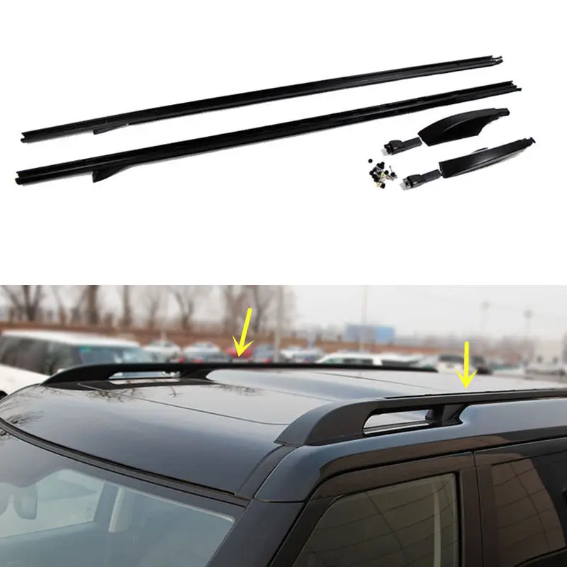 Черная рейка на крышу боковые рейки для Land Rover Discovery 4 LR4 2010 16|bar set|bar barbar racks |