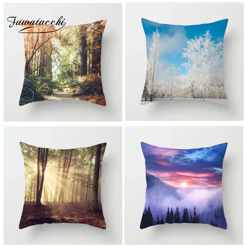Чехол для подушки Fuwatacchi с рисунком леса | Дом и сад