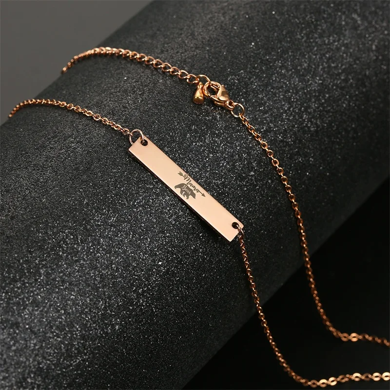 AZIZ BEKKAOUI Mama Bear Love Necklace DIY Letter Stainless Steel Jewelry Best Christmas Gift for Mom Dropshipping | Украшения и