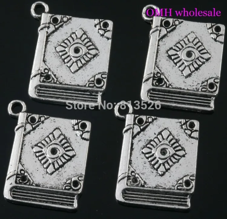 OMH ювелирные аксессуары оптом 32 шт. Подвеска из тибетского серебра-Книга подвески