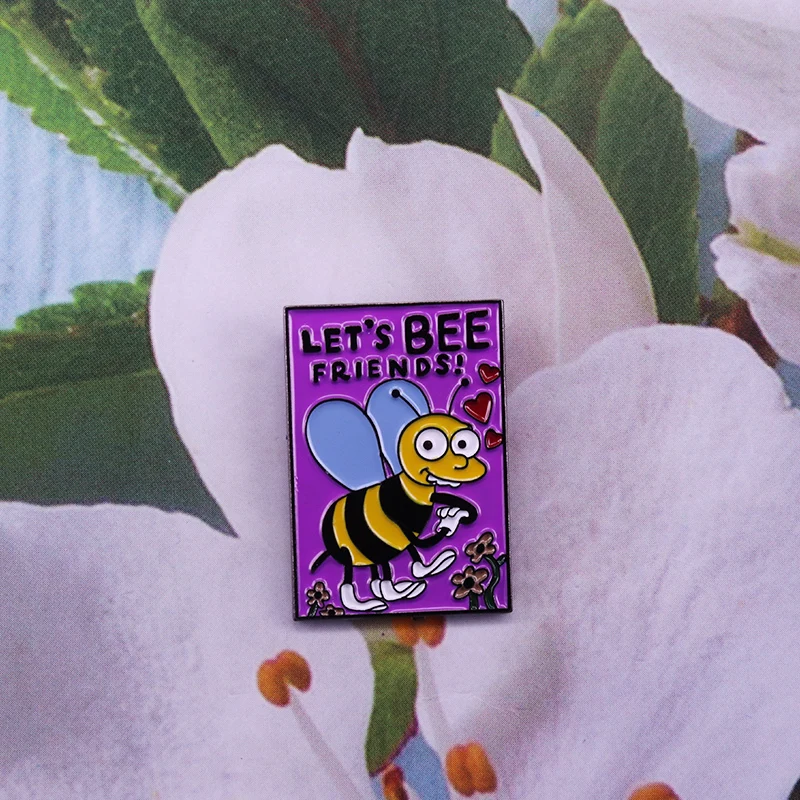 Let's bee брошка Друзья Шмель и цветы значок Смешной Каламбур художественный Декор