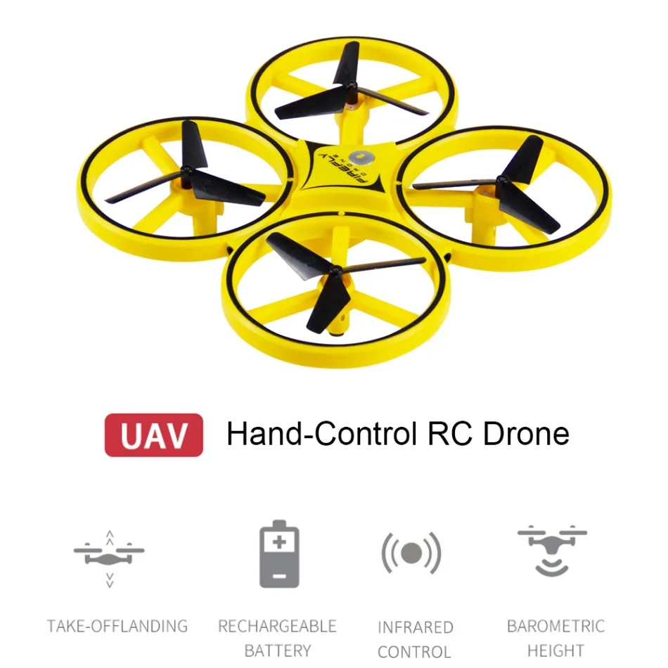 Mini Infrared Drone ZF04 Innovative Induction Hand Control Altitude Hold RC 2 Controllers Quadcopter Toys for Kids Gifts | Игрушки и