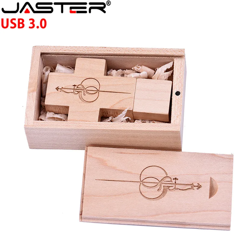 JASTER Best selling USB3.0 wooden Cross USB + box Flash Drive memory stick pendrive 8GB 16GB 32GB Crosses drive gi | Компьютеры и офис
