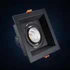 1 шт. черный квадратный Диммируемый светодиодный потолочный светильник COB, 10 Вт 15 Вт вращающийся 110220 в теплыйбелый поверхностный монтаж, внутреннее освещение