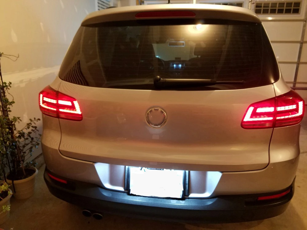 Автомобильный Стайлинг для VW Tiguan задний светильник s 2013- Volks wgen Tiguan светодиодный задний светильник, задний фонарь DRL+ тормоз+ Парк+ сигнализация