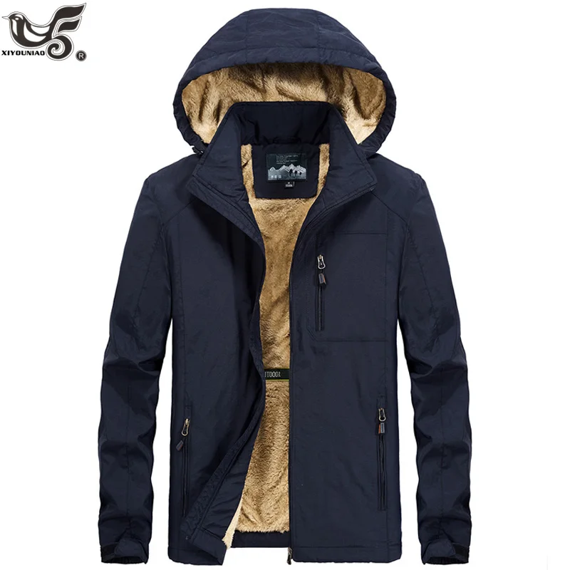 XIYOUNIAO размера плюс M ~ 5XL 6XL зимняя мужская куртка с меховым капюшоном модная теплая
