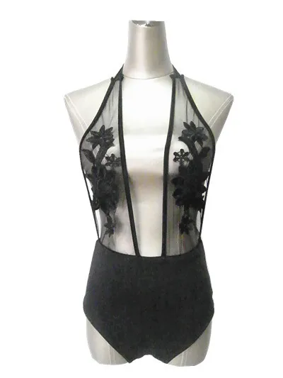 Цельный купальник купальный костюм женщины боди кружева холтер спорт купальники