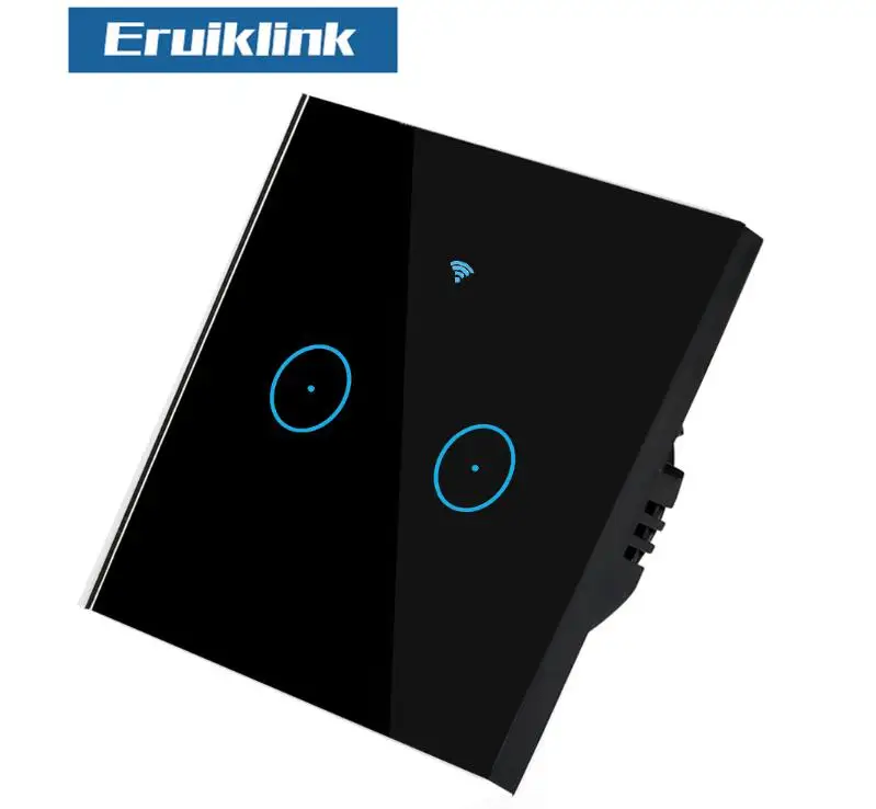 2 Gang WIFI Switch 1/2/3 с Wi-Fi сенсорный выключатель настенный светильник ЕС Панель Беспроводной разведки синхронизации и пульт дистанционного управления Управление приложение работает с Google Home, Alexa - Цвет: 2 Gang WIFI Switch