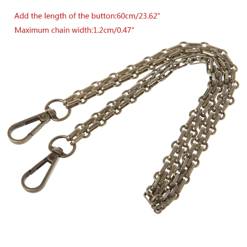 

THINKTHENDO 60CM Metal Purse Chain Strap Handle Shoulder Cross Body Bag Handbag Replacement DIY