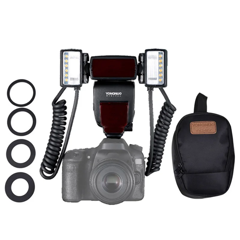 Вспышка Yongnuo Speedlite YN-24EX ttl Dual Head Macro Ring Flash Light для Canon DSLR полости рта зубы украшения крупным планом фотографии