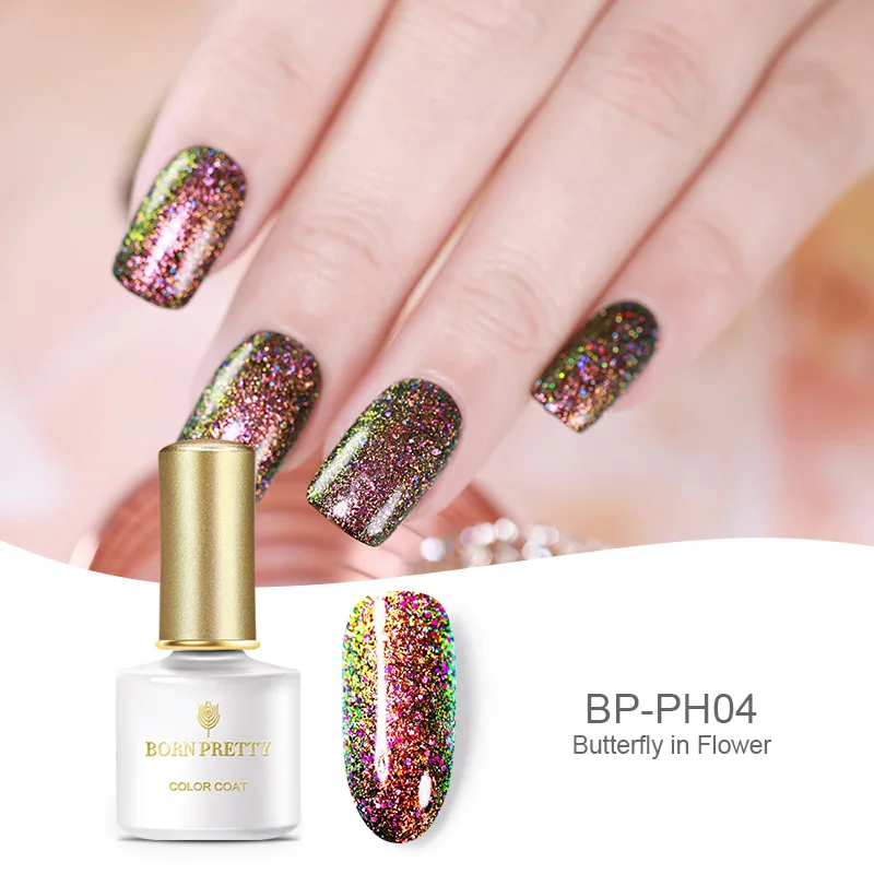 BP-PH04 BORN PRETTY Peacock голографический гель для ногтей 6 мл Хамелеон звёздный Платиновый замочить от УФ гель для ногтей лак - Цвет: BP-PH04