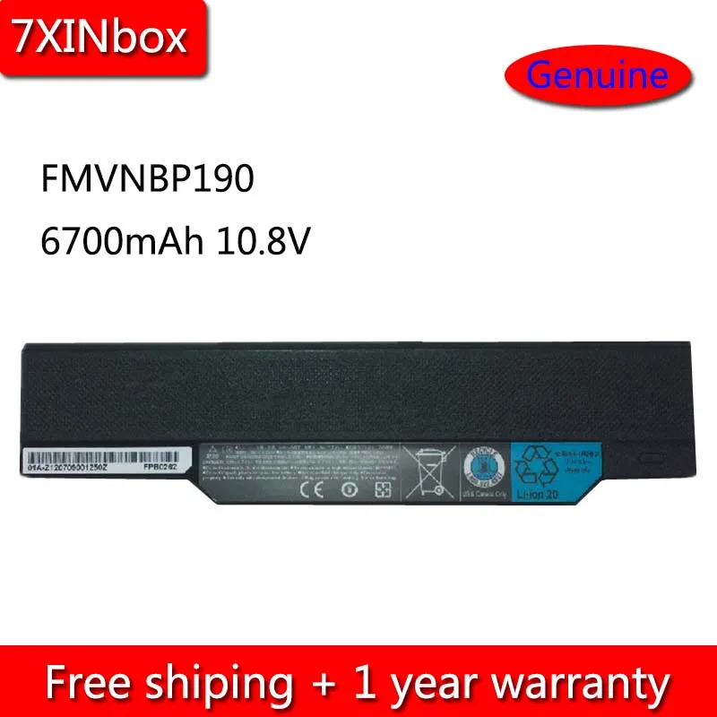 7XINbox 6700mAh 10 8 V подлинный FMVNBP190 FPCBP281 Аккумулятор для ноутбука Fujitsu FPB0240 FPCBP219 FMVNBP178