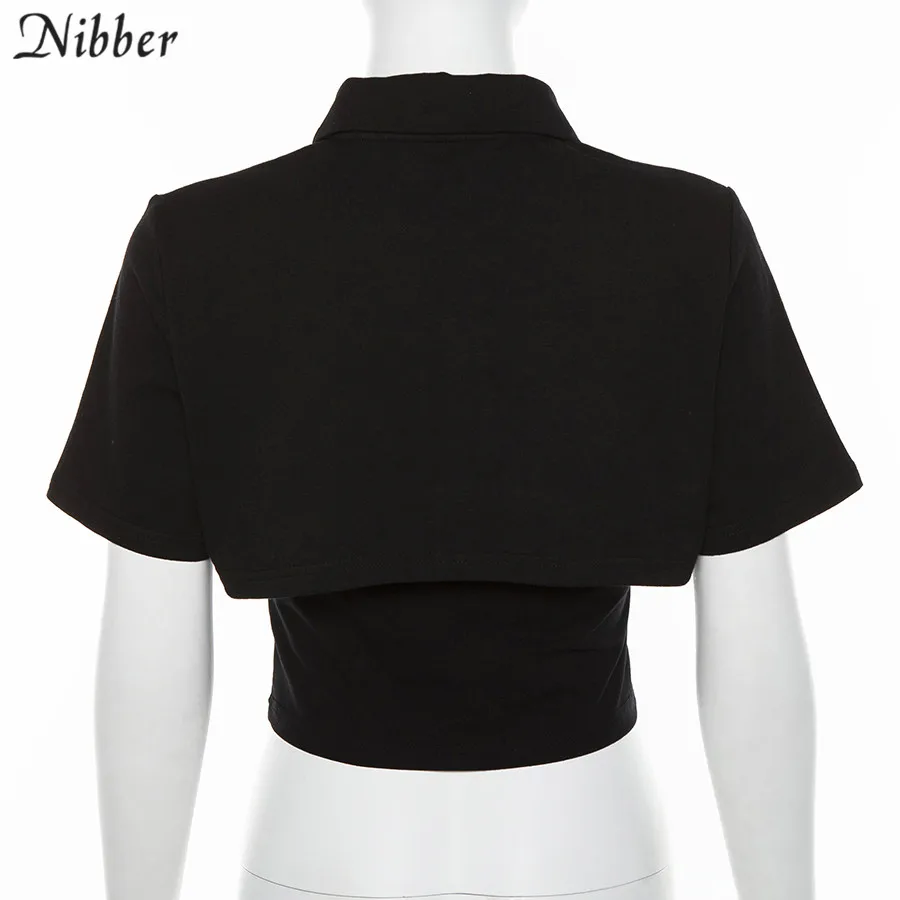 Nibber модная летняя хлопковая Пышная юбка 2Two-piece футболки женские черного цвета с короткими рукавами и рисунками кофточки, футболки уличные повседневные футболки femme