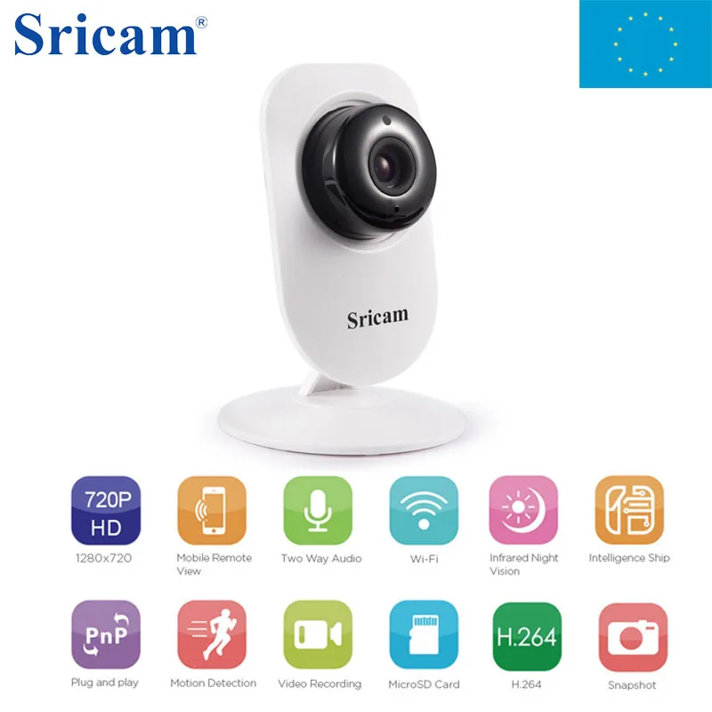 Eu доставка! Sricam SP009B 1.0 МП IR CUT H.264 WI FI Ночное видение обнаружения движения Главная