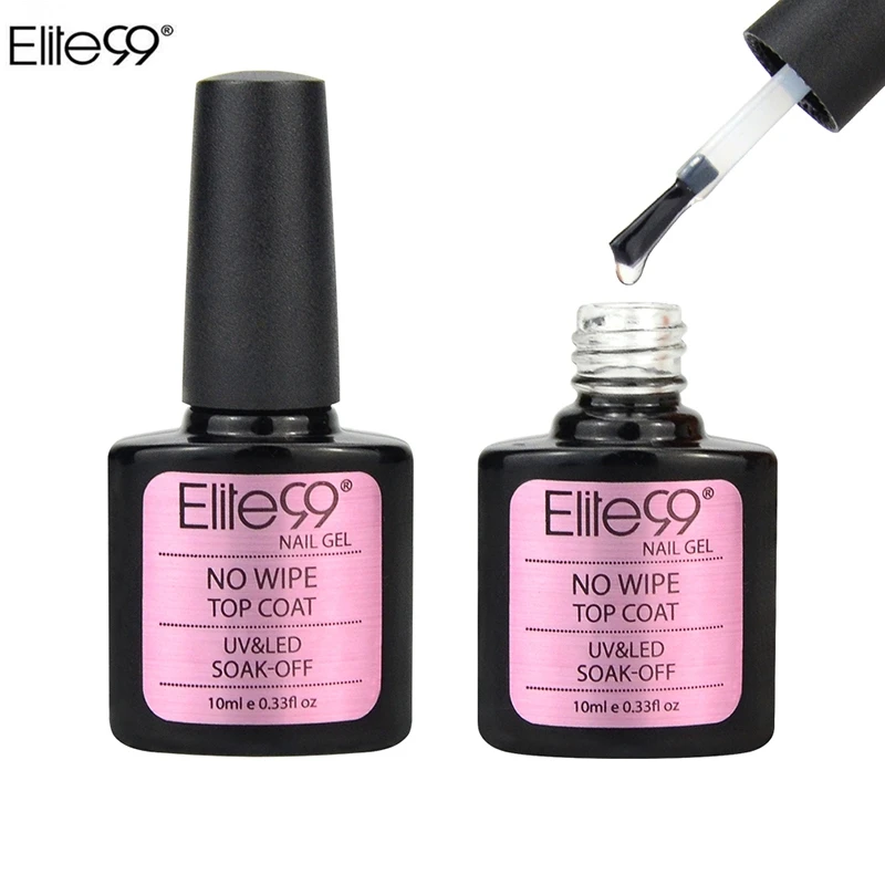 

Elite99 10ml Soak Off No Wipe Top Coat UV Gel Nail Polish Sealer No Cleaning Base Coat LED UV Lamp HotSale DIY Nail Art Lacquer
