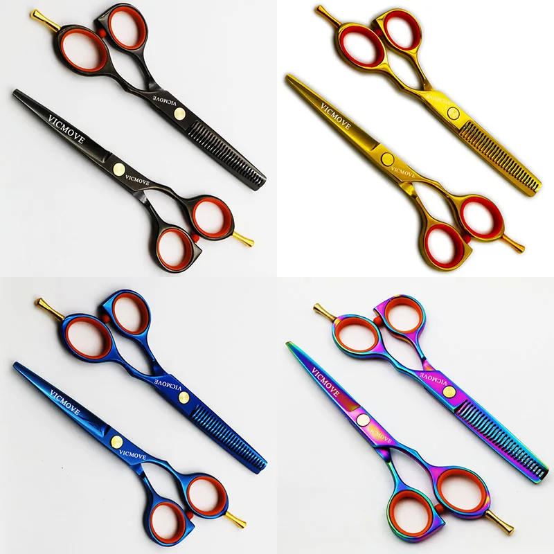 

5.5" Hair Scissors Professional Hairdressing Scissors Set Cutting+Thinning Salon Barber Shears 4 Colors Available