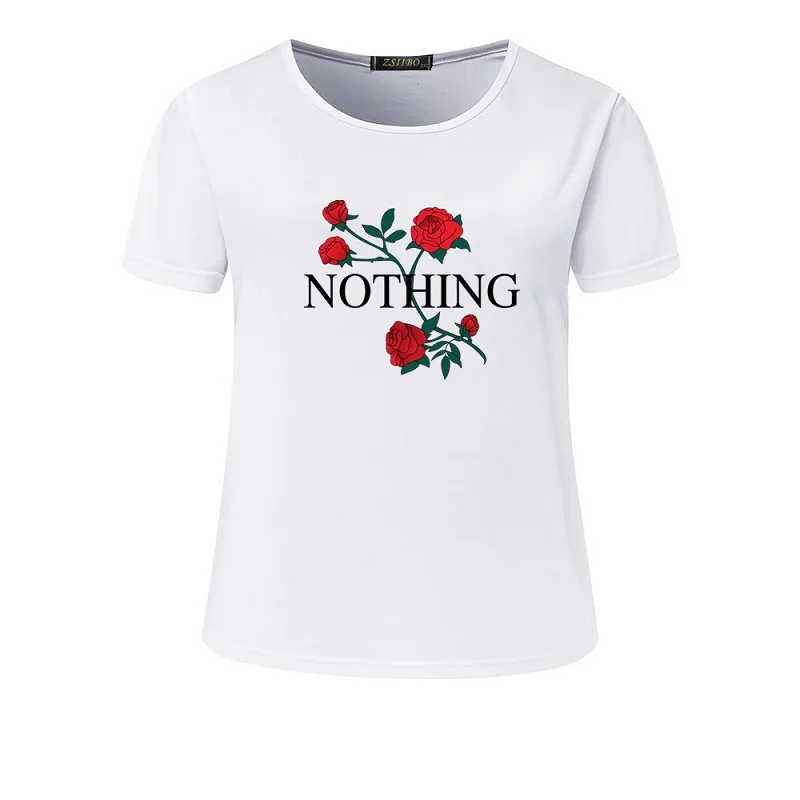 Дропшиппинг футболка с принтом Nothing Rose Harajuku женские летние повседневные топы