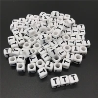 100pcs 6mm letter beads square alphabet beads acrylic beads diy jewelry making for bracelet necklace accessoriest