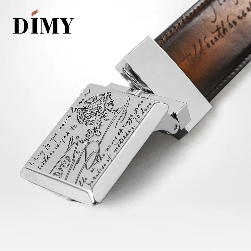 Мужской ремень из натуральной кожи Dimy дизайнерский деловой ручной работы с
