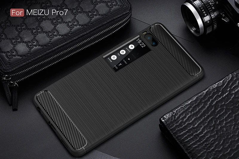 Алессер для MeiZu Pro 7 Plus чехол из углеродного волокна Силиконовый ТПУ мягкий все