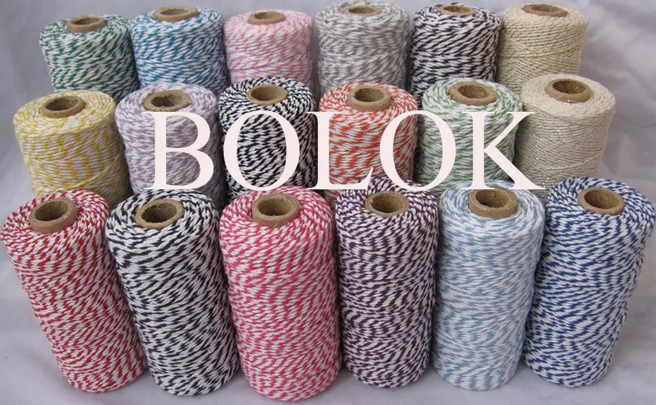 

55 color mixed Cotton Baker twine 110yards/spool for gift packing( 60pcs/lot) colorful twine