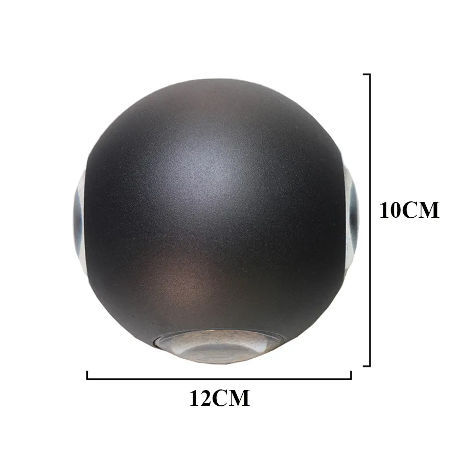 

Thrisdar 6W 12W Round Ball Waterproof LED Wall Lamp Outdoor Garden Corridor Balcony Villa Porch light Exterior Wall Light