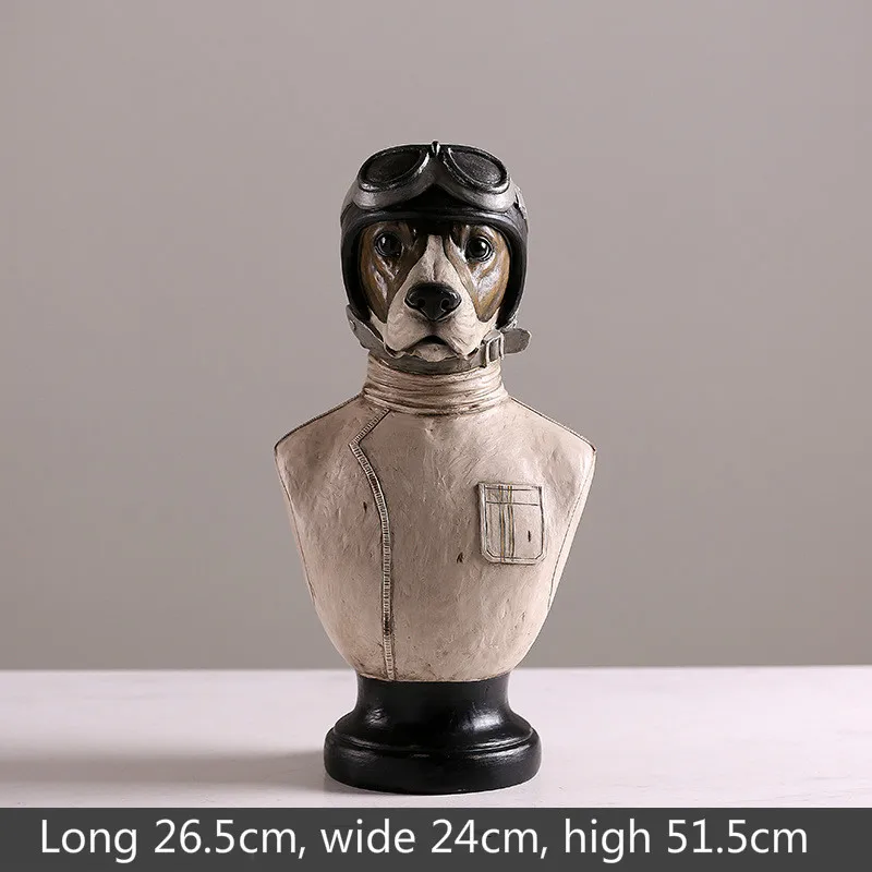 2017 Новый европейский стиль старых собак может бюст украшение из смолы голова
