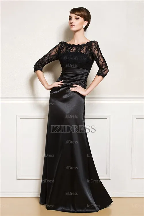 Sheath/Column Bateau Floor-length Satin Mother of the Bride Dress Designer #IZIED9482 | Свадьбы и торжества