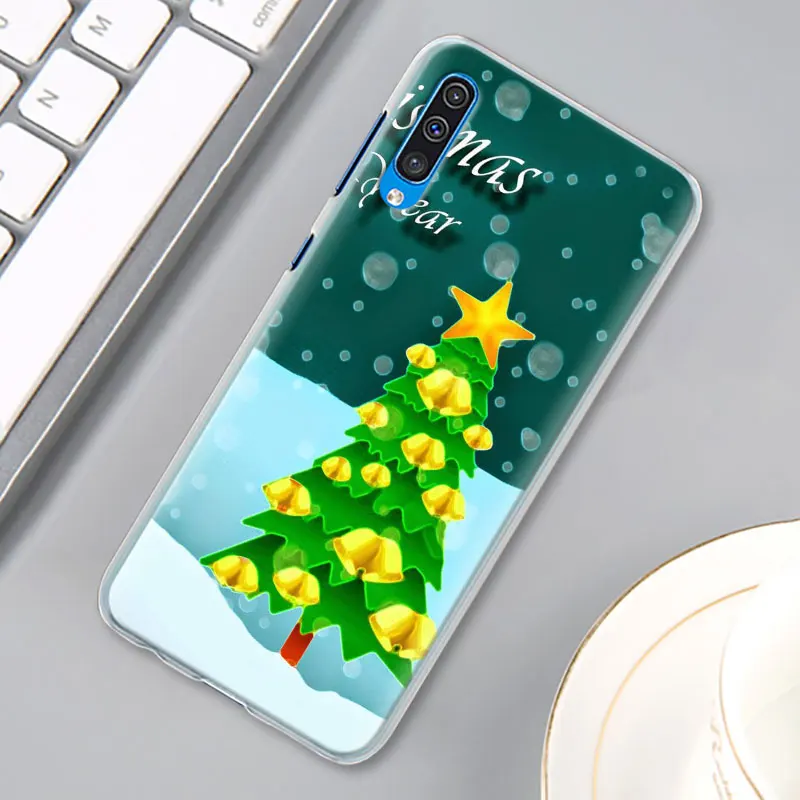 Счастливый новогоднее; рождественское Снежинка чехол КРЫШКА ДЛЯ samsung Galaxy A30 A40 A50 A70 A6 A8 плюс A7 A9 M30 чехол для телефона Coque