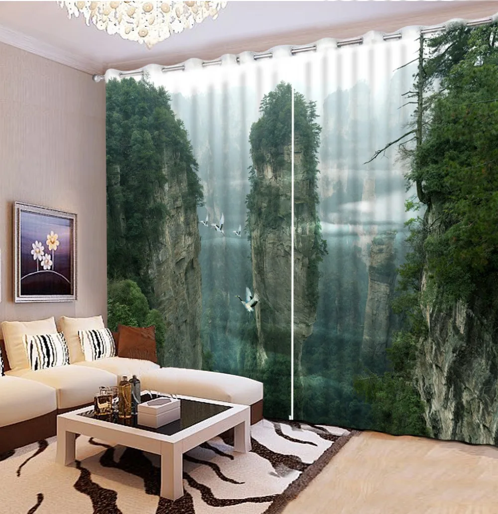 

High mountain modern living room curtains Photo 3D Curtains for Living Room Window curtains