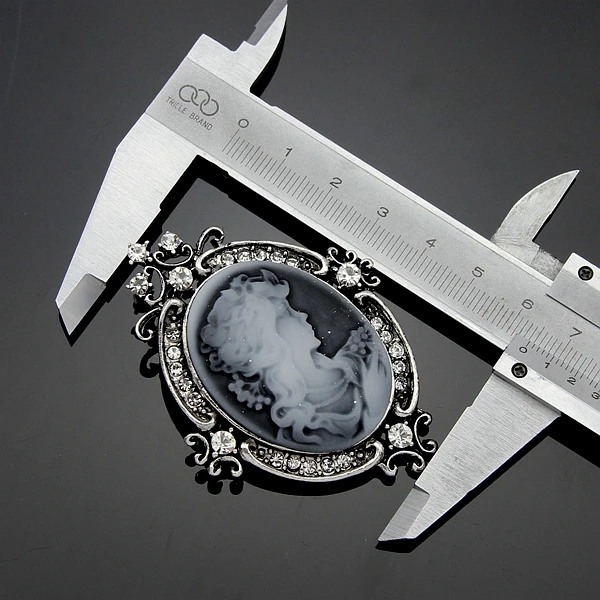 Дешевая Камея Брошь винтажные броши Красивая Королева красоты серебряная брошь