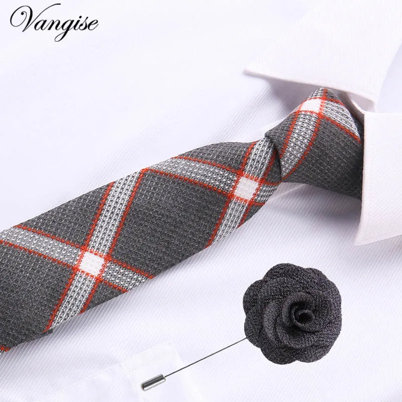 

Jacquard Stripe Yellow Plaid Pink Skinny Ties set for Men Wedding Tie Slim Men Luxury Tie brooches Gemelli Set Kravat Neckwear
