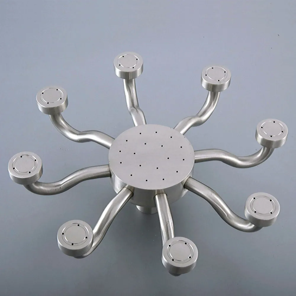 

8" inch Nickle Brushed Brass Eight Claw Bath Rainfall Rain Bathroom Shower Head Bathroom Accessory (Standard 1/2") msh272