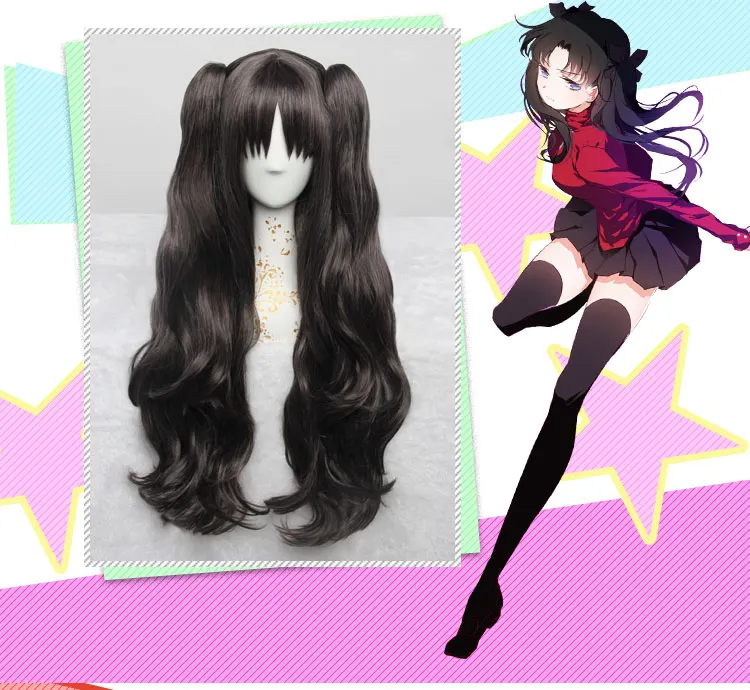 Аниме FGO Fate Grand Order Tohsaka Rin Косплей парик конские хвосты волосы для лица|rin cosplay|rin